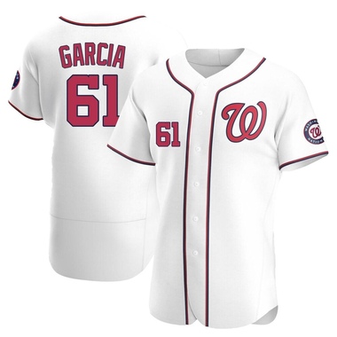 White Robert Garcia Men's Washington Nationals Home Jersey - Authentic Big Tall