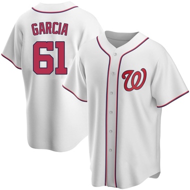 White Robert Garcia Men's Washington Nationals Home Jersey - Replica Big Tall