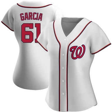 White Robert Garcia Women's Washington Nationals Home Jersey - Authentic Plus Size